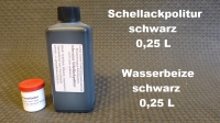 Schellackpolitur schwarz Wasserbeize schwarz