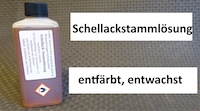 Bild des folgenden Artikels: Schellackstammlsung, hell, wachsfrei, entfrbt, 250ml, fr Holzkitt oder selber verdnnen 1:3 fr die Deckpolitur oder 1:6 fr die Porenfllung